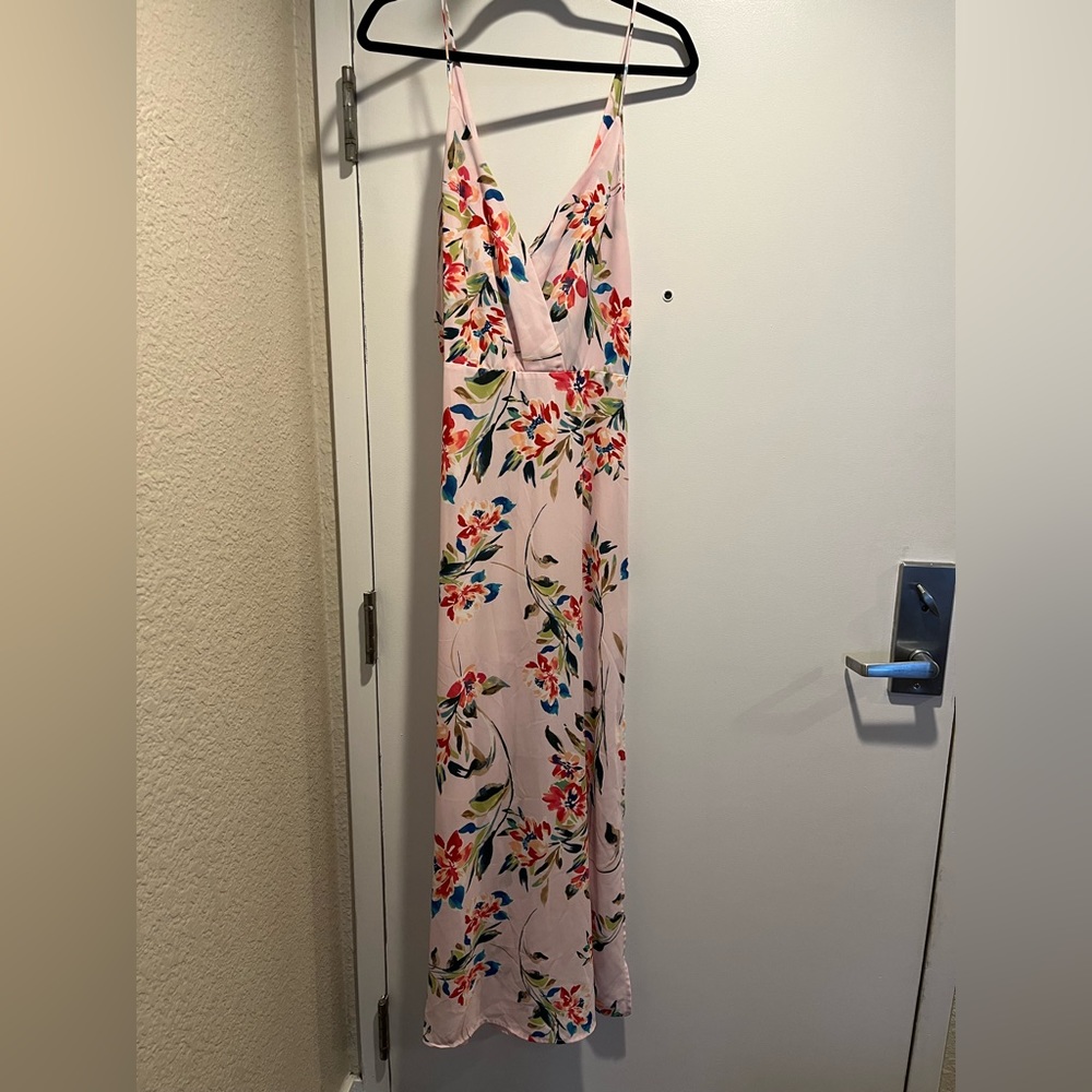 Lush Pink Floral Maxi Dress